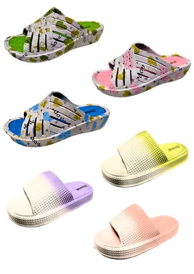 Damen Badelatschen Badepantoletten Badeschuhe Strand Wellness Schuhe Gr. 36-41 - Bild 1 von 4