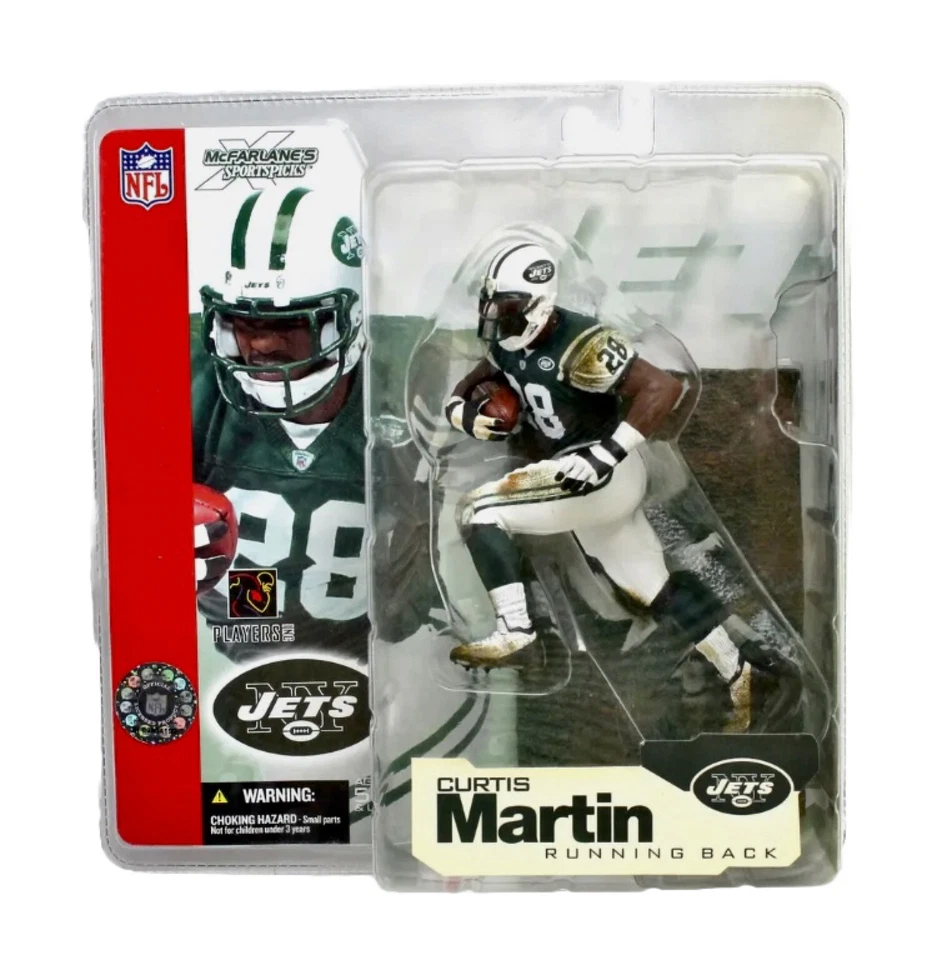 Figura de fútbol americano McFarlane Curtis Martin Series 4 New York Jets NFL 2002 nueva Foto 1 de 1