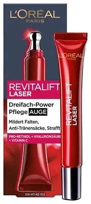 L'Oréal Paris Anti-Aging-Augenpflege mit Dreifachpower Für Frauen, 15ml - Bild 1 von 4