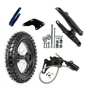 Rueda de bicicleta 12" DIRT 80/100-12 neumático tubo llanta y brazo oscilante trasero kit de freno CRF50 SSR - Imagen 1 de 8