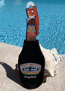 Beer Bottle Koozie Cooler RON JON SURF SHOP Orange Beach Alabama Black Colorful - Picture 1 of 4