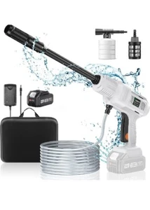Cordless Pressure Washer 21V Rechargeable Battery 652PSI 3 Speed 1.18 GPM Aihand - Picture 1 of 12