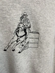 Vintage Embroidered Barrel Racer Sweatshirt Adult Large Gray - Picture 1 of 6