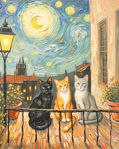 Impresiones artísticas, arte de pared, impresión artística de gato, impresión de arte animal - Imagen 1 de 4