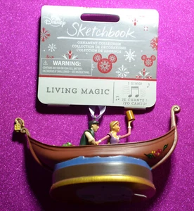 New Disney Sketchbook Tangled "Rapunzel & Flynn" in Boats Decoration Singing - Picture 1 of 7