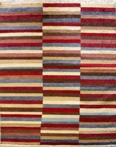 Alfombra de área multicolor Rugstc 5x8 Gabbeh, genuina anudada a mano, pila de lana - Imagen 1 de 5