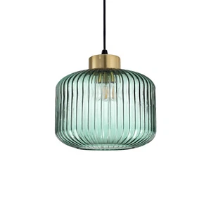 Lampadario a sospensione vetro soffiato verde per cucina soggiorno DL1713 - Picture 1 of 2
