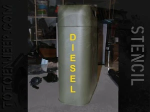 POCHOIR STENCIL MARQUAGE JERRYCAN JERRICAN DIESEL 2 jeep willys dodge us ww2 - Imagen 1 de 1