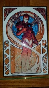 Iron Man Art Deco Style Diamond Painting 12x18 Complete Now framed! - Picture 1 of 1