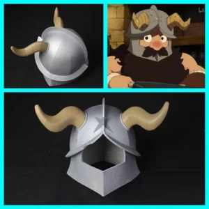 Anime Delicious in Dungeon Dwarfs Senshi of Izganda Cosplay Props Helmet Mask - Picture 1 of 3