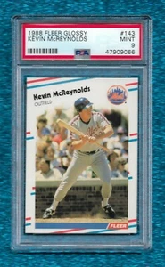 1988 Fleer Glossy #143 Kevin McReynolds PSA 9 como nuevo Pop 1 solo 1 metro superior - Imagen 1 de 1