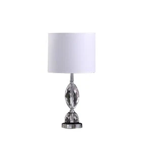 24" Silver Crystal Standard Table Lamp With White Shade - Picture 1 of 6