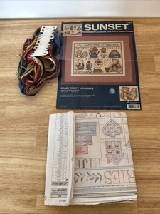Dimensions Sunset 2001 Counted Cross Stitch Kit-“Beary Sweet” Memories New 13689 - Picture 1 of 4