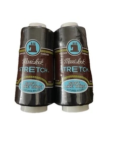 Maxi-Lock Stretch Serger Cone Thread 2,000yd Black 036771745598 2 PACK. New. - Picture 1 of 2