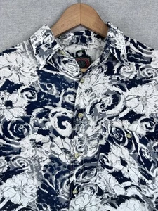 Vintage 80s Hawaiian Shirt Tropical AOP Size M Loop Collar Mondial Shirt - Picture 1 of 8
