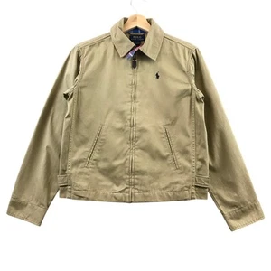 Ralph Lauren Polo Jacket Size M (10-12) Boys Tan Beige Khaki Zip Up Cotton - Picture 1 of 9