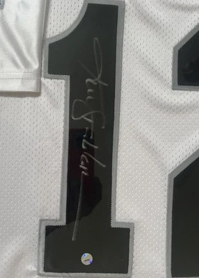 Ken Stabler Autographed Football White Jersey Raiders WOF Certification "AS IS"  - Image 1 of 3
