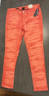 NWT a.n.a Women's Premium Skinny Orange Tie Dye Denim Jeans Size 30/10 - Image 1 of 4