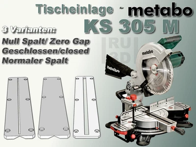 RU3D Tischeinlage f. metabo KS 305 M Kappsäge normal, Null Spalt, geschlossen