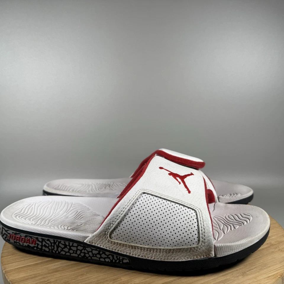 Jordan Hydro 3 Retro Hombre Talla 12 Rojo Universitario Blanco Negro 854556-103 Foto 1 de 4