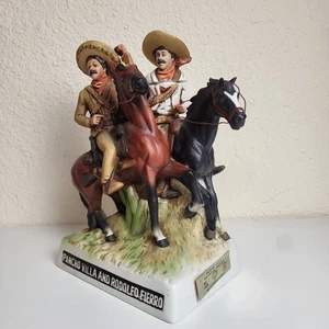 PANCHO VILLA & RODOLFO FIERRO ~ JARRA DE TEQUILA FIGURATIVA PORCELANA VACÍA ~ 1977 - Imagen 1 de 18
