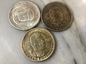 3 Commemorative Half Dollar T Washington 1946 d Booker AU & BU Unc. 90% Silver - Picture 1 of 2