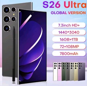 New S26 Ultra 2025 Intelligent Dual Sim Android 14 System 8000mAh Battery - Picture 1 of 21