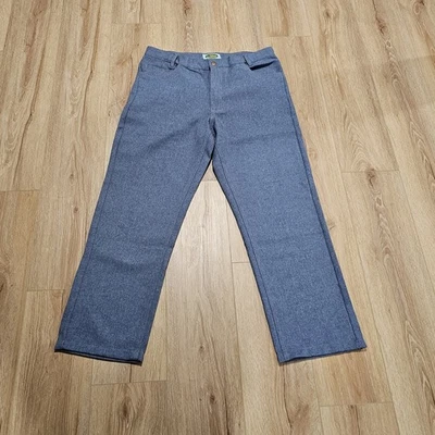 Pantalones Haband Fit Forever para Hombres 34M Frente Plano Pierna Recta Cintura Ajustable Azul Foto 1 de 4