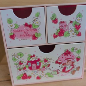 Strawberry Shortcake x Sanrio Hello Kitty Schmuckkästchen Accessoire Etui Rosa Retro - Bild 1 von 12