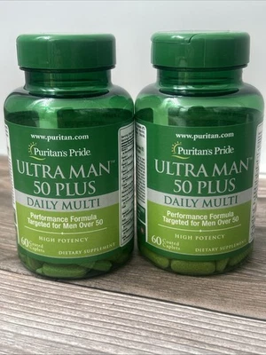 Puritan's Pride High Potency Ultra Man 50 Plus Coated Caplets, 60 Count, 2 Pack - Image 1 of 4