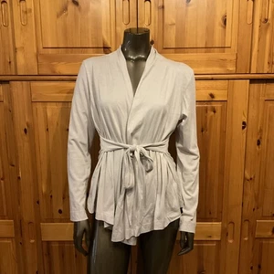 Consequent Damen Cardigan Weste kurz - hellgrau - Gr. 40 - zum Binden/Wickeln - Imagen 1 de 9