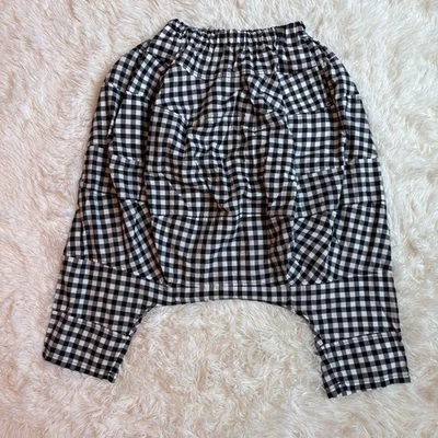 Calça Sarouel Trico COMME des GARCONS Gingham Check Tamanho Livre Preto e Branco - Imagem 1 de 4