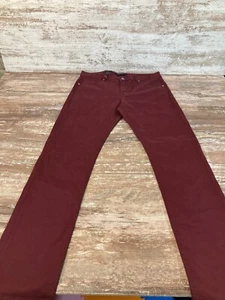 Bugatchi Pants Mens W 34x32 Maroon Maroc Chino Straight Five Pocket NWT - Picture 1 of 13