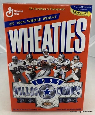 (Sealed Never Opened) 1995 Wheaties Box Dallas Cowboys Super Bowl Champions - Image 1 of 4