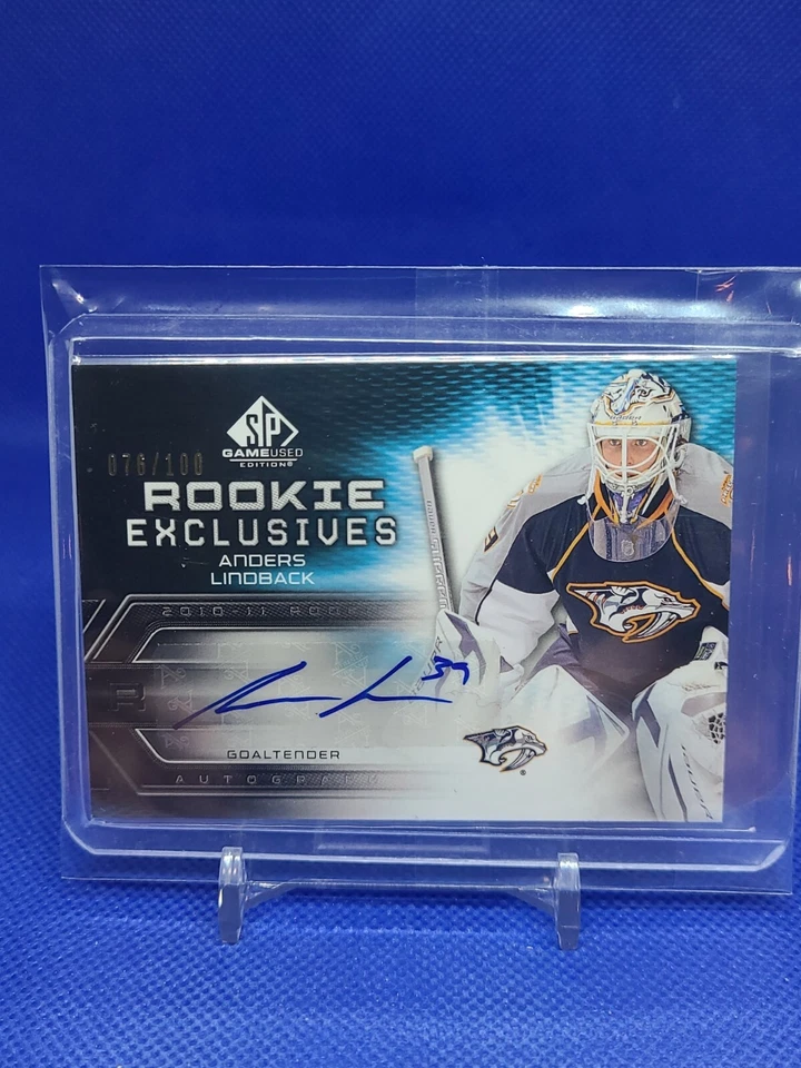 2010-11 UD SP Game Used Rookie Exclusives Auto Anders Lindback /100 Predators - Image 1 of 1