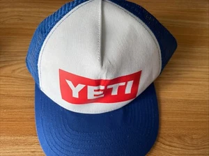 Yeti American Logo Badge Trucker Hat Cap USA Red White Blue Men's - Picture 1 of 1