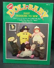 Easy Fashions To Sew For 14" Little Doll-Baby Soft Sculpture Doll 1985 Rare Book