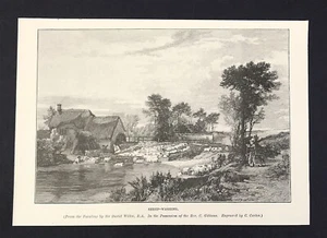 Sheep-Washing woodcut print 1890 engraved Carter David Wilkie - Picture 1 of 3