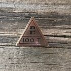 B/E 100-T Triangle Lapel Pin Mystery Help Unsure Vintage Small Clutch Back