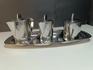 Set of Art Deco Austria BERNDORF LUXURY STAINLESS Tea Coffee Milk Pots Set with - Picture 1 of 24