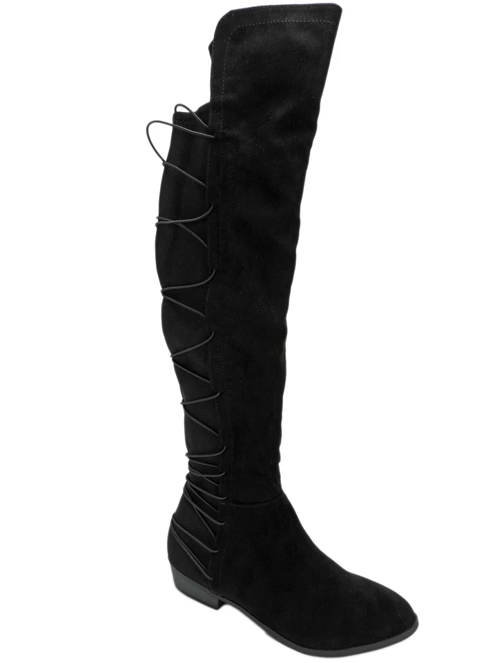 Material Girl Calyn Over-the-knee Stretch BOOTS Black 7m