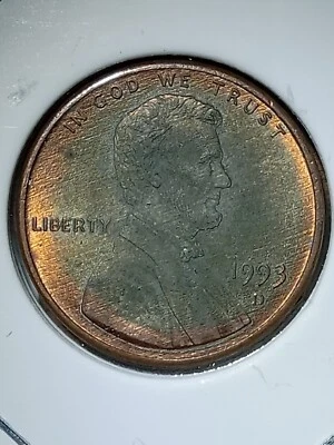1993 Denver Lincoln Cent With Very Nice Coin! Missing Clad Layer And DDR!!!   - Image 1 of 4