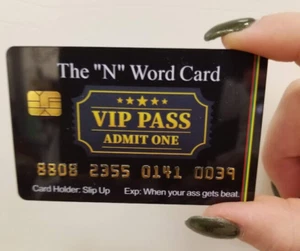 Aromabug Funny Fake Bankcards, 4 PACK: N WORD PASS Card: (Free Shipping) - Picture 1 of 6