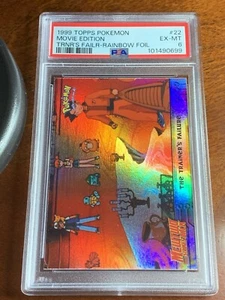 1999 Topps Pokemon Movie Edition #22 Trainer's Failure Rainbow Foil PSA 6 EX-MT - Foto 1 di 2