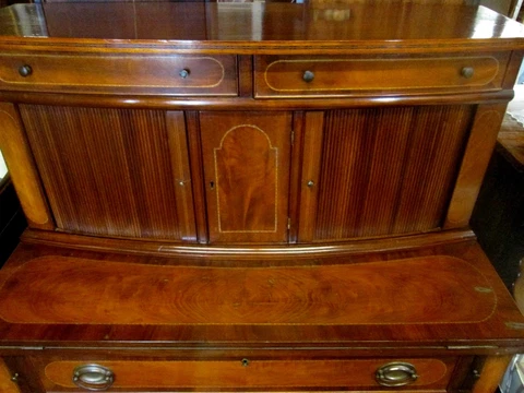 ANTIQUE AMERICAN FEDERAL STYLE LADIES SECRETARY DESK INLAID MAHOGANY NICE! Cover