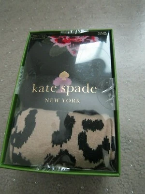 KATE SPADE NY~JUEGO DE 3 PARES DE CALCETINES PARA MUJER negro y tostado con flores Foto 1 de 2