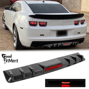 For Chevy Camaro RS LT SS 34" Carbon Look Rear Bumper Diffuser Fins w/ LED Light - Foto 1 di 17