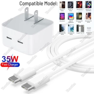 PD 35W Fast Charger Adapter Block USB Type C Cable For iPhone 16 15 Pro Samsung - Picture 1 of 9