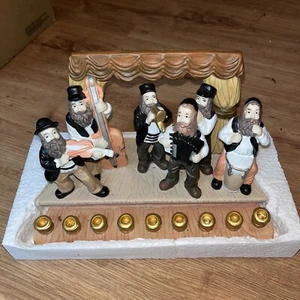 VINTAGE Handpainted Klezmer HANUKKAH MENORAH CHANUKAH - Picture 1 of 6