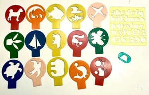 16 Stck Malschablonen Zeichen-, Sprayschablonen Kinder Tiere Symbole Buchstaben  - Bild 1 von 4